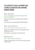 OCI ARCHITECT EXAM 2 EXAMPREP 2026&NewLine;COMPLETE QUESTIONS AND ANSWERS&NewLine;ALREADY PASSED