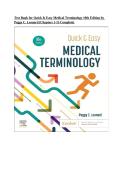 Test Bank for Quick & Easy Medical Terminology 10th Edition by Peggy C&period; Leonard