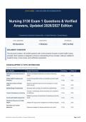 Nursing 3130 Exam 1 Questions & Verified Answers&comma; Updated 2026&sol;2027 Edition