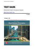 TEST BANK ISE Real Estate Principles&colon; A Value Approach Paperback  Wayne Archer & David C&period; Ling  &lpar;Chapter 1-23&rpar; 7th Edition