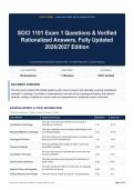 SOCI 1101 Exam 1 Questions & Verified Rationalized Answers&comma; Fully Updated 2026&sol;2027 Edition
