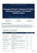Sociology 101 Exam 1 Questions & Verified Rationalized Answers&comma; Fully Updated 2026&sol;2027 Edition