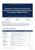Sociology 1101 Exam -1 Review CSCC Questions & Verified Rationalized Answers&comma; Fully Updated 2026&sol;2027 Edition