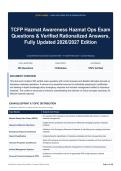 TCFP Hazmat Awareness Hazmat Ops Exam Questions & Verified Rationalized Answers&comma; Fully Updated 2026&sol;2027 Edition