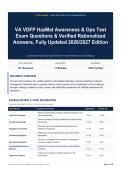 VA VDFP HazMat Awareness & Ops Test Exam Questions & Verified Rationalized Answers&comma; Fully Updated 2026&sol;2027 Edition