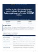 California Alarm Company Operator Licensing Exam Questions & Verified Rationalized Answers&comma; Updated 2026&sol;2027 Edition