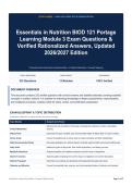 Essentials in Nutrition BIOD 121 Portage Learning Module 3 Exam Questions & Verified Rationalized Answers&comma; Updated 2026&sol;2027 Edition
