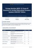 Portage Nutrition BIOD 121 Exam -1 Questions & Verified Rationalized Answers&comma; Updated 2026&sol;2027 Edition