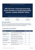NSG 552 Exam 3 Psychopharmacology Review Questions & Verified Rationalized Answers&comma; Updated 2026&sol;2027 Edition