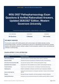 WGU D027 Pathopharmacology Exam Questions & Verified Rationalized Answers&comma; Updated 2026&sol;2027 Edition&comma; Western Governors University