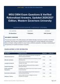 WGU D094 Exam Questions & Verified Rationalized Answers&comma; Updated 2026&sol;2027 Edition&comma; Western Governors University