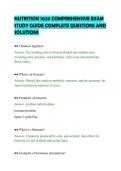 NUTRITION 1020 COMPREHENSIVE EXAM&NewLine;STUDY GUIDE COMPLETE QUESTIONS AND&NewLine;SOLUTIONS&NewLine;