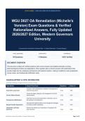 WGU D027 OA Remediation &lpar;Michelle-s Version&rpar; Exam Questions & Verified Rationalized Answers&comma; Fully Updated 2026&sol;2027 Edition&comma; Western Governors University