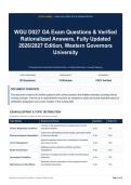 WGU D027 OA Exam Questions & Verified Rationalized Answers&comma; Fully Updated 2026&sol;2027 Edition&comma; Western Governors University
