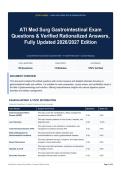 ATI Med Surg Gastrointestinal Exam Questions & Verified Rationalized Answers&comma; Fully Updated 2026&sol;2027 Edition