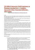 TFE 800&period;41 Interactive Field Experiences in  Planning Learning Part 1 &vert; Complete  Answered 5-Hour Classroom Reflection &vert;  2026 Update&period;