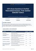CETa Exam Questions & Verified Rationalized Answers&comma; Fully Updated 2026&sol;2027 Edition &lpar;1&rpar;