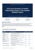 CETa Exam Questions & Verified Rationalized Answers&comma; Fully Updated 2026&sol;2027 Edition