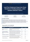 Lead Paint Abatement Supervisor Exam Questions & Verified Answers&comma; Latest Updated 2026&sol;2027 Edition