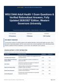 WGU D444 Adult Health 1 Exam Questions & Verified Rationalized Answers&comma; Fully Updated 2026&sol;2027 Edition&comma; Western Governors University