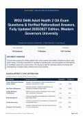 WGU D446 Adult Health 2 OA Exam Questions & Verified Rationalized Answers&comma; Fully Updated 2026&sol;2027 Edition&comma; Western Governors University