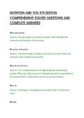 NUTRITION AND YOU 4TH EDITION&NewLine;COMPREHENSIVE SOLVED QUESTIONS AND&NewLine;COMPLETE ANSWERS