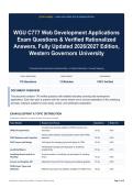 WGU C777 Web Development Applications Exam Questions & Verified Rationalized Answers&comma; Fully Updated 2026&sol;2027 Edition&comma; Western Governors University
