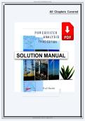 Power System Analysis Hadi Saadat 3rd Edition Solution Manual - Graded A&plus; Comprehensive Exam Prep