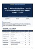HESI A2 Math Exam Questions & Verified Rationalized Answers&comma; Fully Updated 2026&sol;2027 Edition