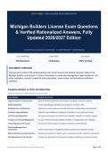 Michigan Builders License Exam Questions & Verified Rationalized Answers&comma; Fully Updated 2026&sol;2027 Edition