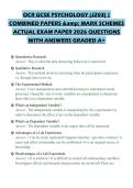 OCR GCSE PSYCHOLOGY &lpar;J203&rpar; &vert;&NewLine;COMBINED PAPERS & MARK SCHEMES&NewLine;ACTUAL EXAM PAPER 2026 QUESTIONS&NewLine;WITH ANSWERS GRADED A&plus;&NewLine;