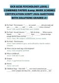 OCR GCSE PSYCHOLOGY &lpar;J203&rpar; &vert;&NewLine;COMBINED PAPERS & MARK SCHEMES&NewLine;CERTIFICATION SCRIPT 2026 QUESTIONS&NewLine;WITH SOLUTIONS GRADED A&plus;