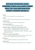OCR GCSE PSYCHOLOGY &lpar;J203&rpar; &vert;&NewLine;COMBINED PAPERS & MARK SCHEMES&NewLine;FINAL TEST 2026 QUESTIONS WITH&NewLine;CORRECT ANSWERS GRADED A&plus;