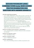 OCR GCSE PSYCHOLOGY &lpar;J203&rpar; &vert;&NewLine;COMBINED PAPERS & MARK SCHEMES&NewLine;PRACTICE EXAMINATION 2026&NewLine;QUESTIONS WITH ANSWERS GRADED A&plus;