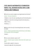 OCR J560&sol;01 MATHEMATICS FOUNDATION&NewLine;PAPER 1 FULL REVISION NOTES WITH CORE&NewLine;TOPICS AND FORMULAS&NewLine;