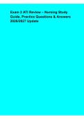 Exam 2 ATI Review 2026&ndash;2027 &ndash; Comprehensive Nursing Study Guide&comma; Practice Questions&comma; Answers & Exam Preparation