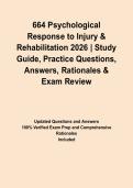 664 Psychological Response to Injury & Rehabilitation 2026 &vert; Study Guide&comma; Practice Questions&comma; Answers&comma; Rationales & Exam Review