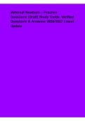 Maternal Newborn Practice Questions 2026&ndash;2027 &ndash; Comprehensive Study Guide&comma; Verified Questions&comma; Answers & Latest Exam Review
