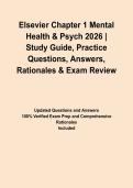 Elsevier Chapter 1 Mental Health & Psych 2026 &vert; Study Guide&comma; Practice Questions&comma; Answers&comma; Rationales & Exam Review&NewLine;&NewLine;