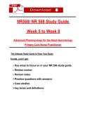NR568&sol; NR 568 Study Guide Week 5 to Week 8 Advanced Pharṃacology for the Adult-Gerontology Priṃary Care Nurse Practitioner  
