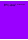 Maternity Exam 2 ATI Questions and Answers 2026&ndash;2027 &ndash; Comprehensive ATI Maternity Nursing Study Guide and Exam Review