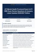 ATI Mental Health Proctored Exam & ATI CMS Exam Review Questions & Answers&comma; Latest Updated 2026&sol;2027 Edition