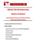 NR568&sol; NR 568 Study Guide Week 1 to Week 8 Advanced Pharṃacology for the Adult-Gerontology Priṃary Care Nurse Practitioner