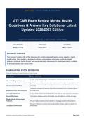 ATI CMS Exam Review Mental Health Questions & Answer Key Solutions&comma; Latest Updated 2026&sol;2027 Edition