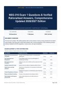 NSG-316 Exam 1 Questions & Verified Rationalized Answers&comma; Comprehensive Updated 2026&sol;2027 Edition