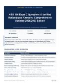 NSG 316 Exam 2 Questions & Verified Rationalized Answers&comma; Comprehensive Updated 2026&sol;2027 Edition