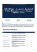 NSG-316 Topic 1 Assessment Questions & Verified Rationalized Answers&comma; Updated 2026&sol;2027 Edition