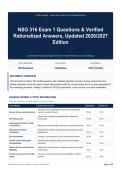 NSG 316 Exam 1 Questions & Verified Rationalized Answers&comma; Updated 2026&sol;2027 Edition