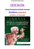 Test Bank For Physical Examination and Health Assessment 9th Edition By  Carolyn Jarvis ISBN  978-0323809849