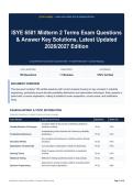 ISYE 6501 Midterm 2 Terms Exam Questions & Answer Key Solutions&comma; Latest Updated 2026&sol;2027 Edition